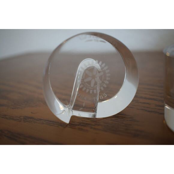 Art Deco Val st Lambert Crystal Candle Holder Set of 2 Belgian Signed 1980's - Picture 9 of 9